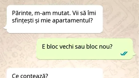 Bancul de marți | „Părinte, m-am mutat. Vii să îmi sfințești și mie apartamentul?”