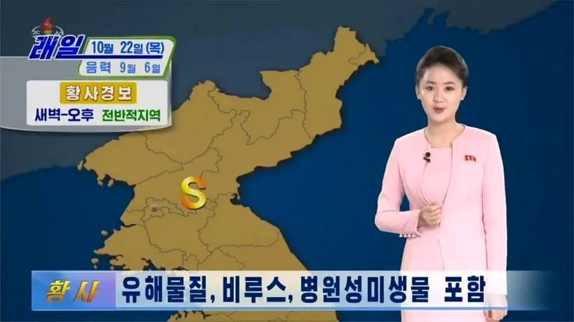 Cetățenii din Coreea de Nord au fost avertizați prin buletinele meteo că norul de praf galben venit din China ar putea aduce coronavirusul