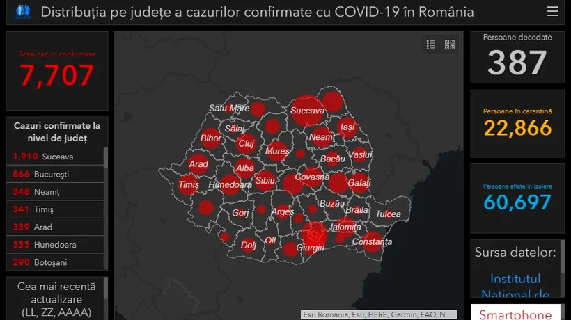 PANDEMIE. România, pe harta zonelor cele mai afectate de coronavirus din Europa!