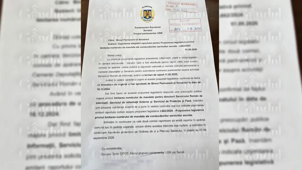 USR scoate de la sertar un proiect de lege prin care propune limitarea numărului de mandate pentru directorii serviciilor secrete. Inițiativa vine în contextul acuzațiilor aduse lui Lucian Pahonțu. Gândul prezintă, în exclusivitate, documentul