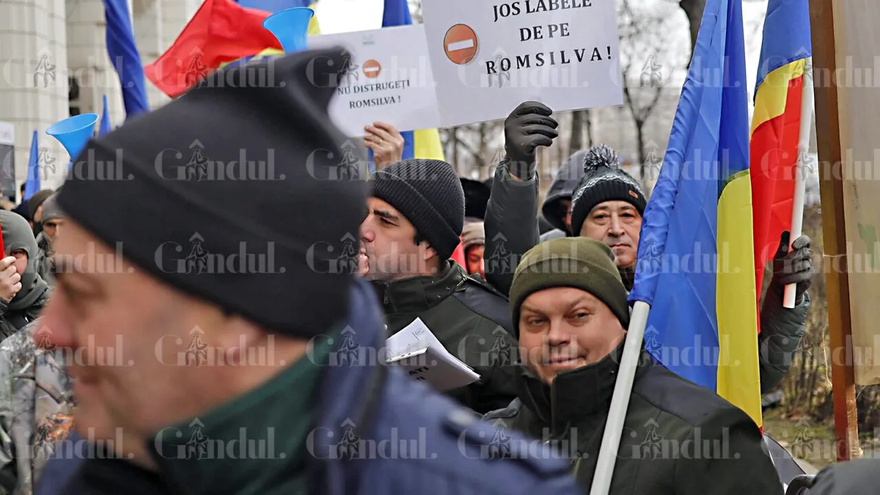 PROTEST al silvicultorilor în fața Ministerului Mediului. Sindicaliştii acuză DISCREDITAREA Romsilva: „Defăimare şi umilire” / Ce urmează