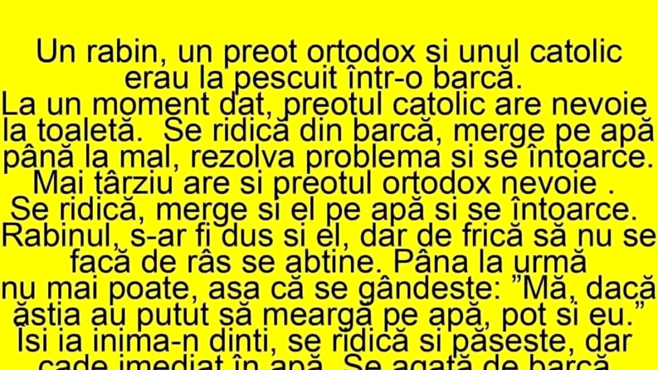 BANCUL ZILEI | Rabinul, preotul ortodox și cel catolic