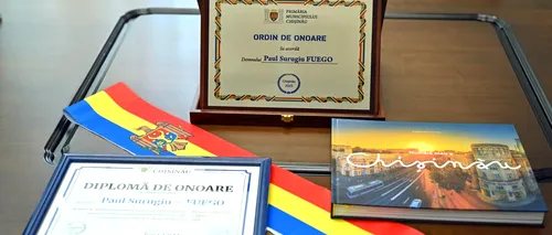 Paul Surugiu-Fuego, decorat cu ”ORDINUL DE ONOARE” pentru merite culturale de Primăria Chișinău