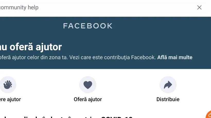 SOCIAL MEDIA | Anunțul făcut de Facebook: „Utilizatorii români pot să ceară ajutor”