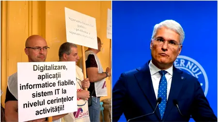 Angajații din Finanțe Publice protestează față de Legea Salarizării a ministrului interimar Pîslaru. Sindicaliștii avertizează cu greva generală