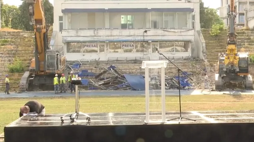 S-a început DEMOLAREA vechiului stadion Gheorghe Hagi! Ce anunță edilul Constanței
