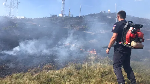 FOTO-VIDEO | Muntele Găina, cuprins de un incendiu de vegetație. Ce suprafață a fost afectată