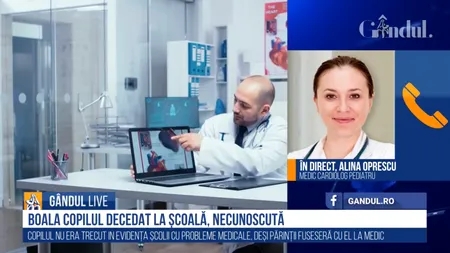GÂNDUL LIVE. Medic cardiolog pediatru, despre cazul elevului care a făcut infarct la școală: Insuficiența cardiacă la copii este o boală rară / Se recomandă screening-ul încă din maternitate