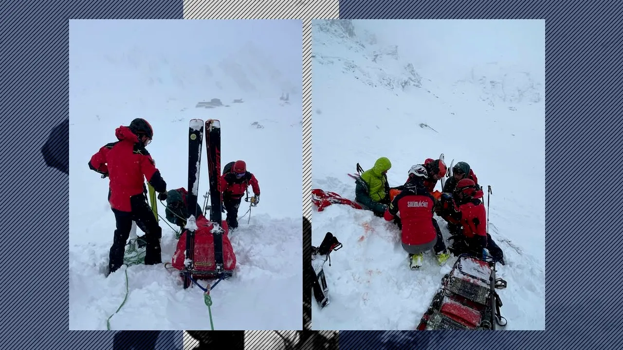 Doi alpiniști temerari au fost îngropați de o AVALANȘĂ în Munții Făgăraș. Au fost salvați ca prin minune
