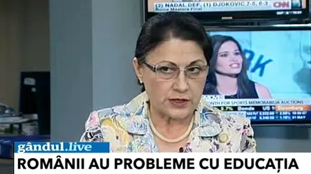 Ecaterina Andronescu, la GÂNDUL LIVE. Clasa pregătitoare trebuie să rămână la școală sau la grădiniță. Cum s-ar putea rezolva problema camerelor de supraveghere la Bac