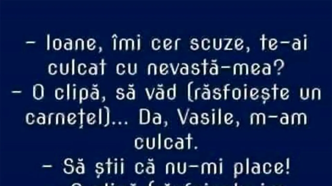 Bancul de sâmbătă Nevasta lui Ion 