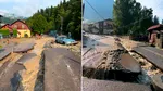 Cum arată Bușteniul după furtuna care l-a lovit. Străzi acoperite de noroi, mașini luate de ape și distrugeri în urma viiturii