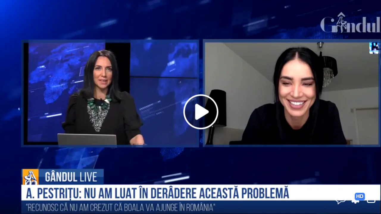GÂNDUL LIVE. Adelina Pestrițu, despre viața în izolare: În cazul în care voi avea nevoie de un machiaj profesional o să renunț la acest lux