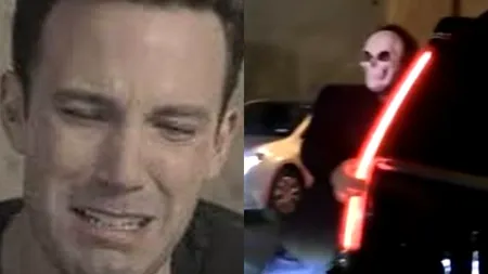 Ben Affleck, filmat în timp ce se clatină pe picioare, la ieșirea de la un bal mascat VIDEO