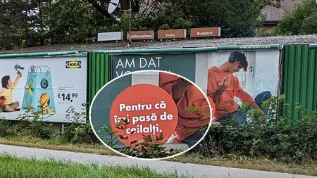 Reclama în limba română care a „răsărit” într-un oraș din AUSTRIA. „Să nu mai fii un ghiolban prost”