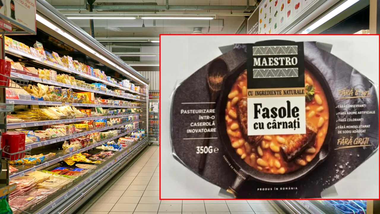 ANSVSA avertizează. Un lot de fasole cu cârnați a fost retras din peste 100 de supermarketuri. Un client a găsit „un corp străin” în mâncare