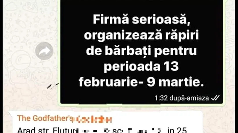 Bancul de marți | Firmă serioasă organizează răpiri de bărbați pentru perioada 13 februarie - 9 martie