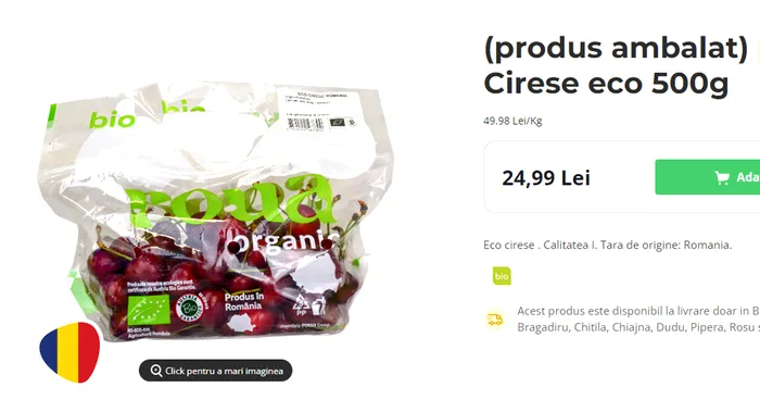 Cât costă 1 kilogram de cireșe românești în Mega Image