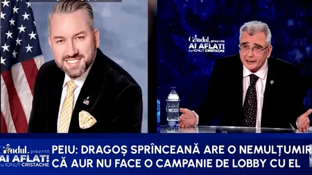 Petrișor Peiu: Sprînceană este nemulțumit de AUR pentru că nu vrem să facem lobby în SUA prin el/A vrut să candideze la AUR/După, ne-a spus că nu-l mai lasă soția