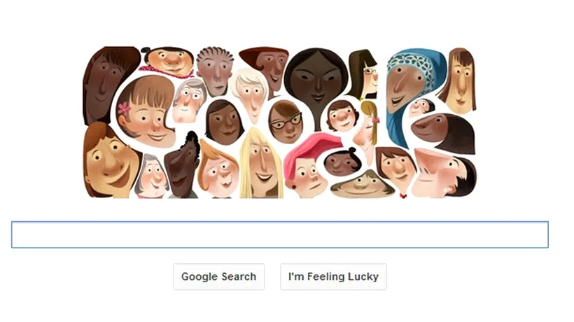 ZIUA INTERNAȚIONALĂ A FEMEII, celebrată astăzi de Google printr-un logo special