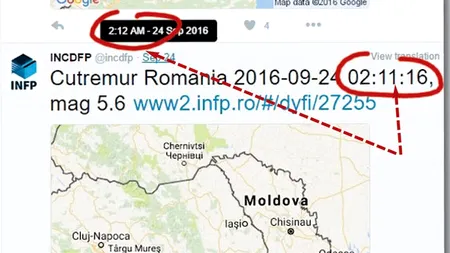 Sistemul de alertare al INFP, ''prăbușit'' după cutremurul de vineri noaptea: ''Am reușit să transmitem doar pe Twitter''