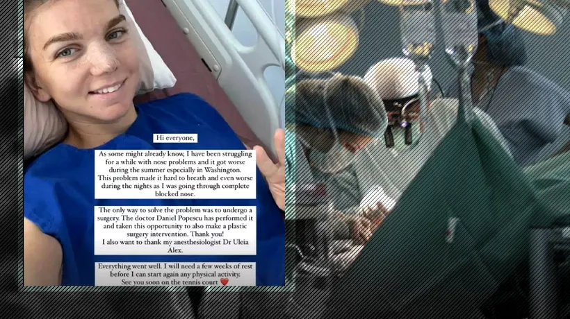FOTO - Simona Halep s-a operat la nas, după mai multe probleme medicale care s-au agravat: „Intervenția chirurgicală a decurs foarte bine” / Sportiva s-a fotografiat pe patul de spital