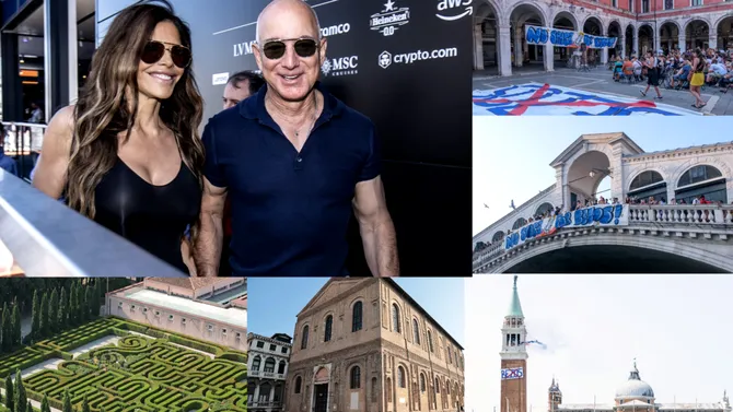 „Veneția nu e teren de joacă pentru miliardari” și „No Space for BEZOS” | Localnicii, furioși pe nunta lui Jeff Bezos cu Lauren Sanchez, protestează