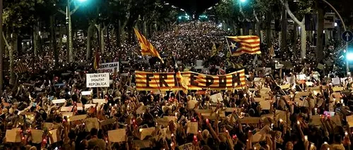 Imagini IMPRESIONANTE în Barcelona: 200.000 de oameni au protestat pe străzi, după arestarea a doi lideri ai mișcării catalane pentru independență. VIDEO și FOTO