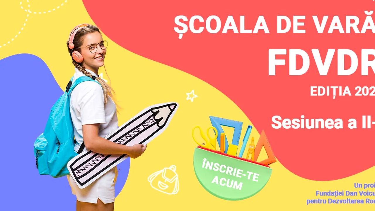 Încep înscrierile în cea de-a doua sesiune a Școlii de Vară FDVDR. Primele cursuri: Artă Teatrală și Robotică și Programare