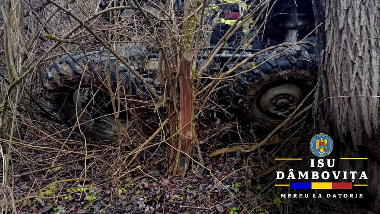 Sfârșit tragic. Un bărbat din Dâmbovița a murit strivit de un tractor