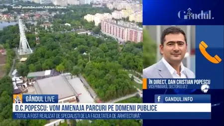 GÂNDUL LIVE. Dan Cristian Popescu, viceprimarul Sectorului 2 despre Planul Urbanistic Zonal: Vom avea 30 de hectare de noi spații verzi / Circulația în sector și în București va fi fluidizată | VIDEO