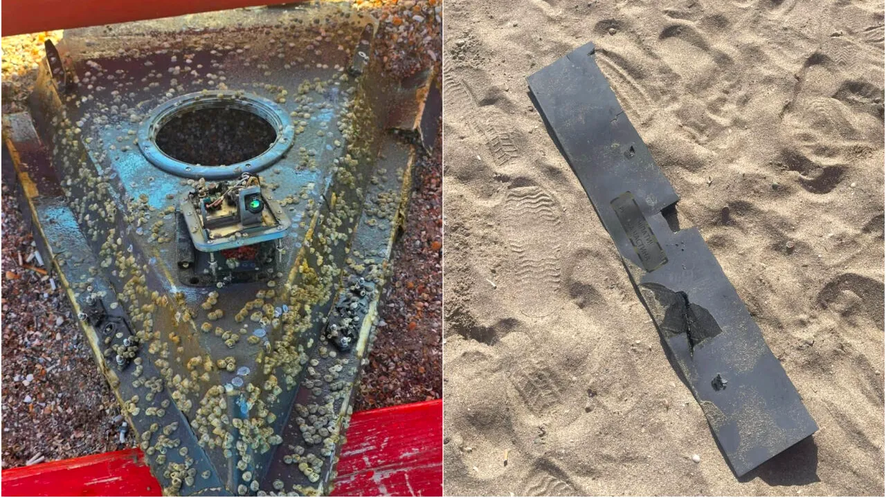 Fragmentul de dronă găsit pe plaja din Eforie Nord ar fi fost scos din apă de o turistă, apoi aruncat sub foișorul salvamarilor
