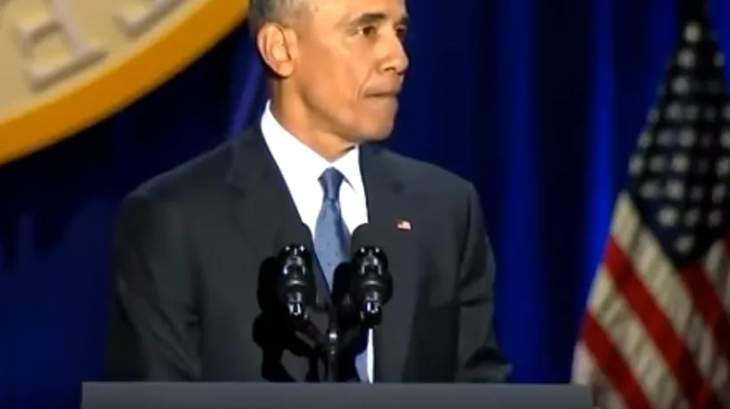 Momentul în care Obama a izbucnit în lacrimi în timp ce susținea ultimul discurs în calitate de președinte. VIDEO