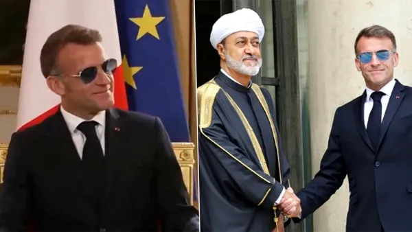 Emmanuel Macron și-a etalat din nou ochelarii într-o întâlnire bilaterală cu sultanul Omanului. Cu ce explicații a venit echipa sa de la Élysée