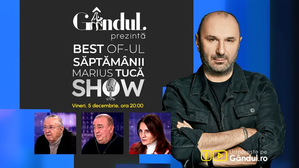 Gândul prezintă Best of Marius Tucă Show – vineri, 5 decembrie, de la ora 20.00