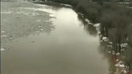 Descoperire neașteptată făcută pe o bucată de gheață, în mijlocul unui râu