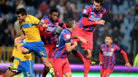 Altercație încheiată cu un cartonaș roșu, la finalul meciului Petrolul-Steaua