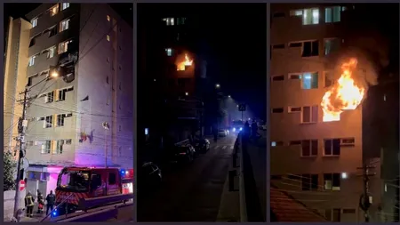 Incendiu într-un cămin studențesc din Cluj-Napoca. Aproape 200 de tineri au ieșit singuri din clădire. Pompierii au mai găsit 13 studenți în camere
