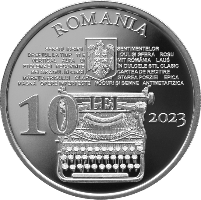 Emisiune numismatică cu tema 90 de ani de la nașterea lui Nichita Stănescu / Sursa foto: BNR