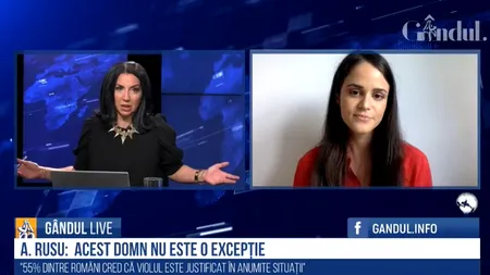 GÂNDUL LIVE. Andreea Rusu, Asociația Filia, după afirmațiile lui „Colo”: Acest discurs este deosebit de periculos în România pentru că 55% dintre români consideră că violul este justificat în anumite situații