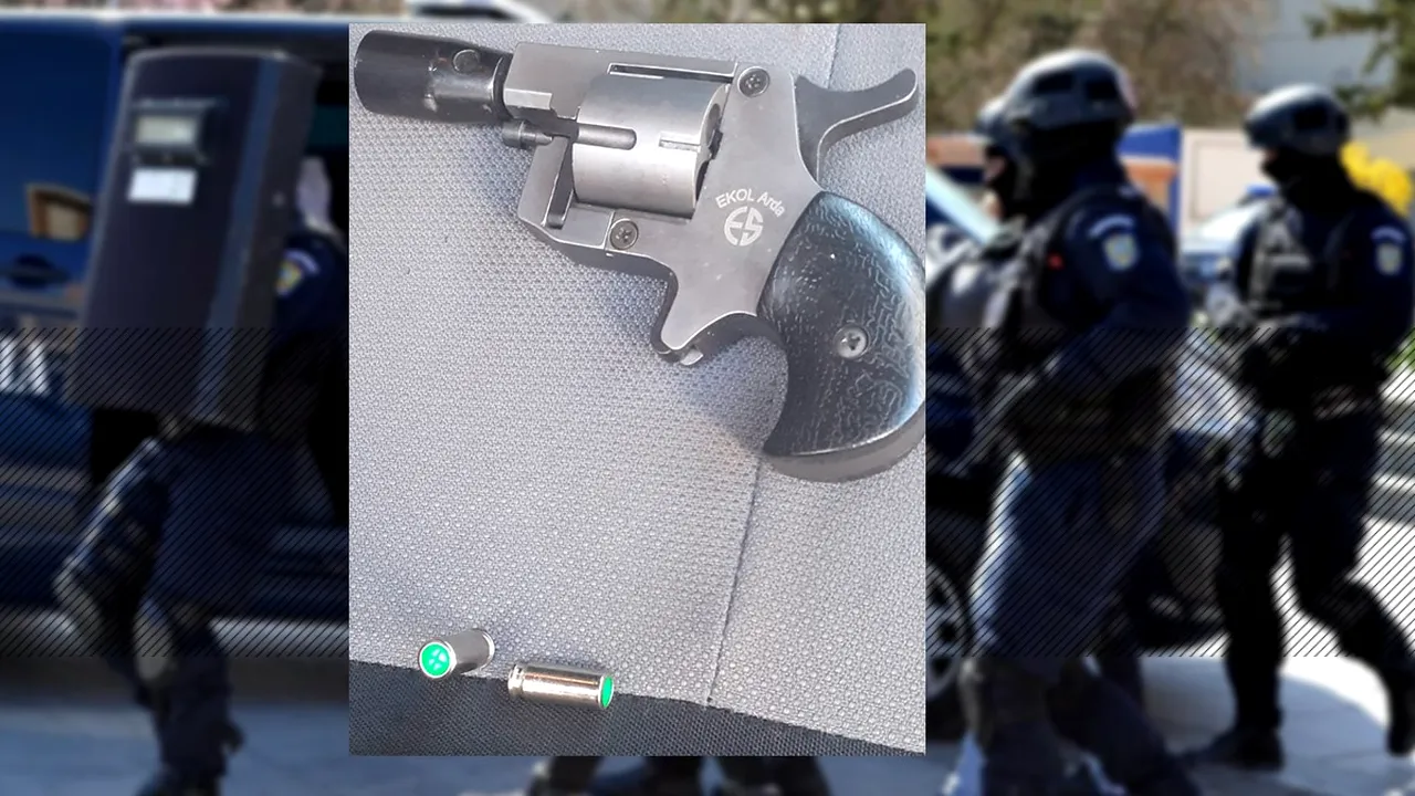 Clipe de panică lângă un liceu din Giurgiu. Un bărbat a tras focuri de armă. Ce au găsit jandarmii când l-au prins