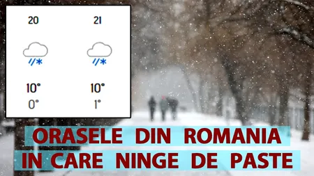Meteorologii ACCUWEATHER au modificat prognoza: Orașele din România în care ninge de Paște
