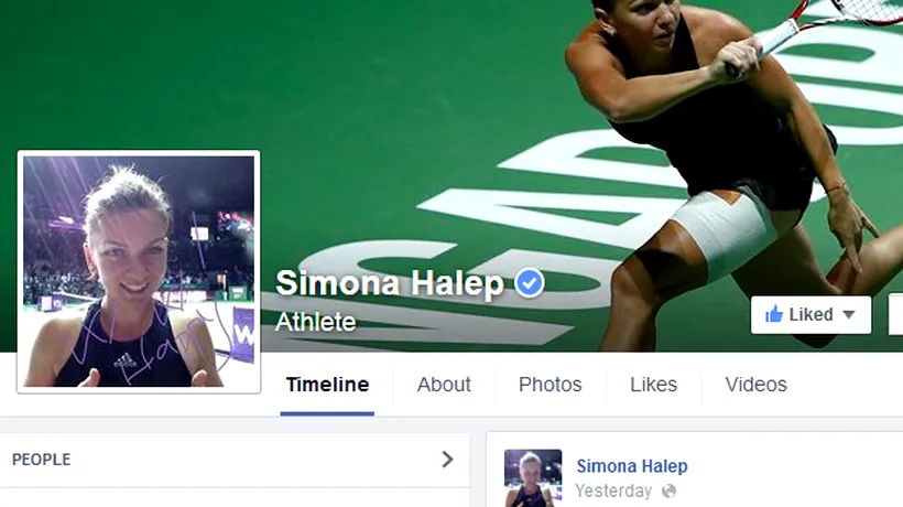 Reacția Simonei Halep, după ce pagina sa de Facebook a depășit un milion de fani