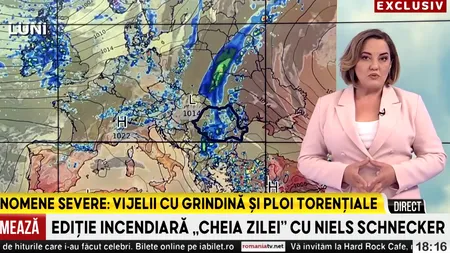 Alertă meteo: un ciclon puternic aduce grindină și vijelii în toată țara