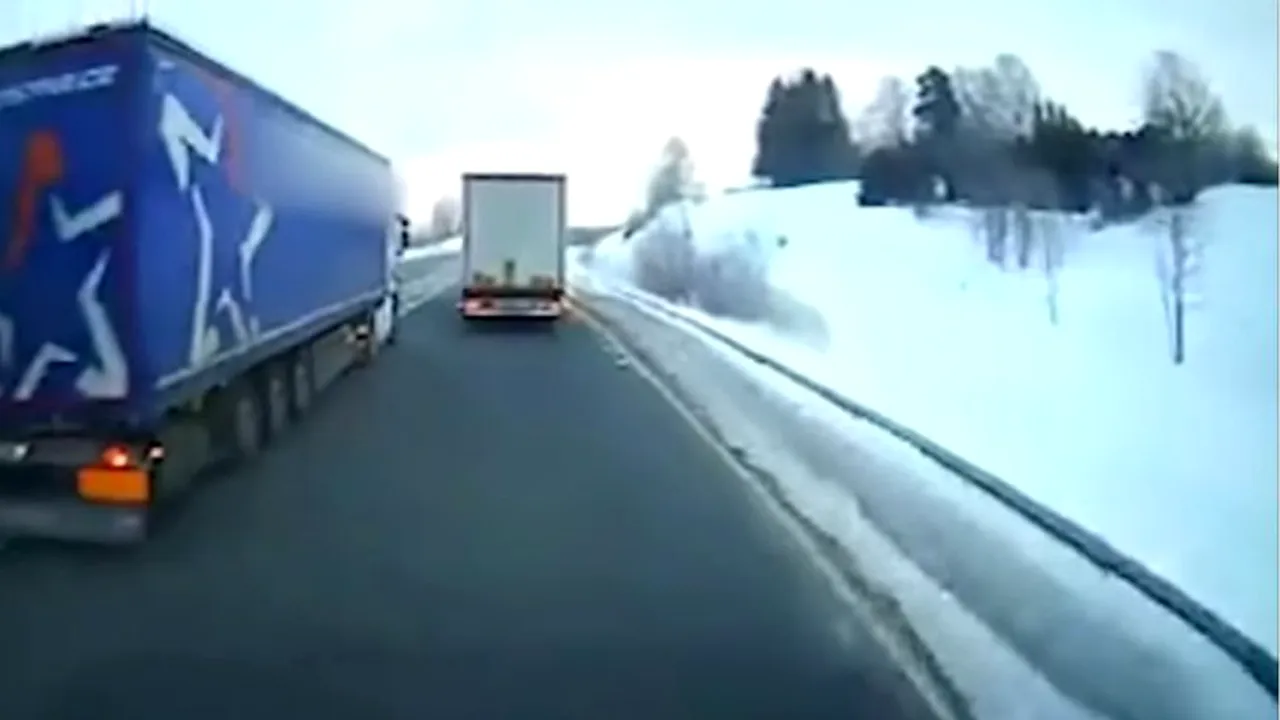 VIDEO | Un șofer de TIR s-a ales cu doi ani și trei luni de închisoare cu executare după această depășire. Motivarea sentinței