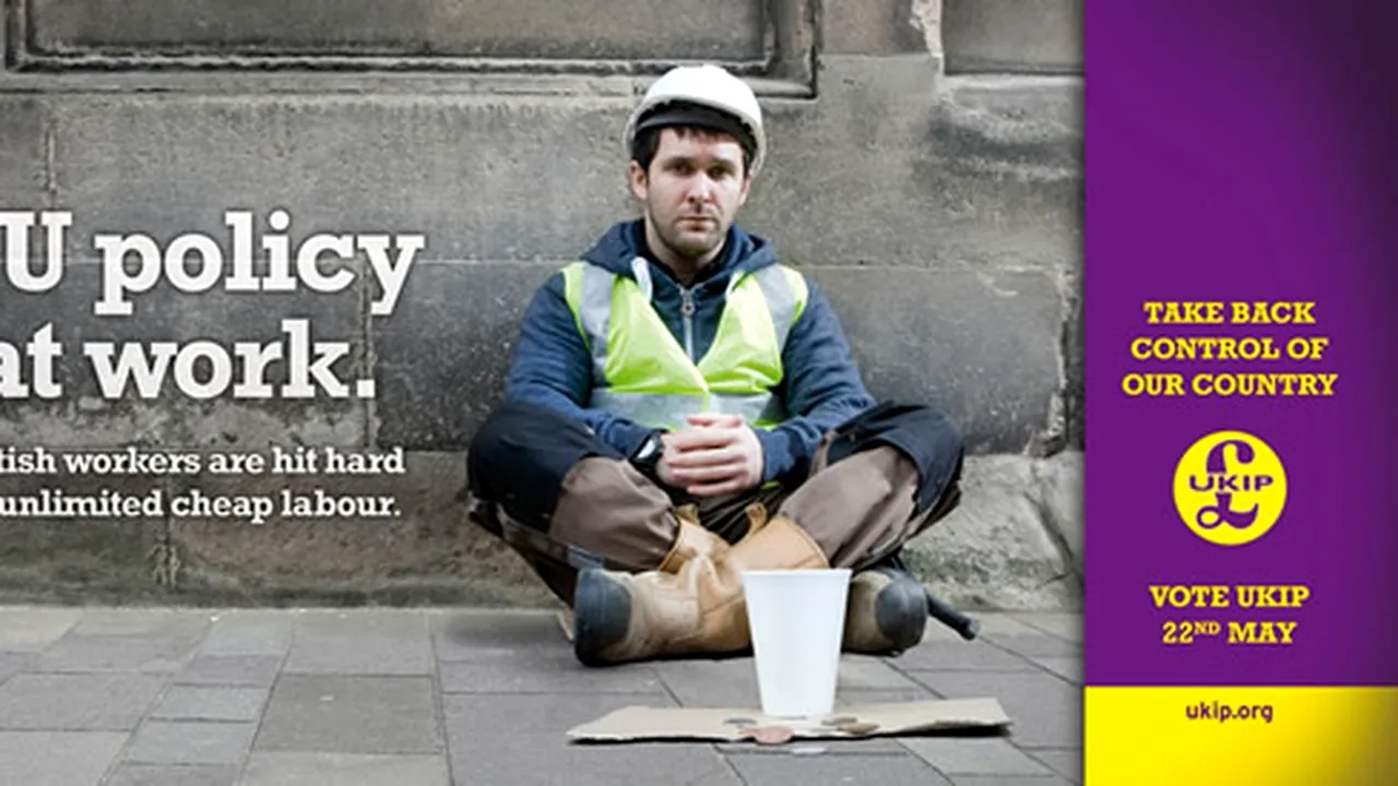 UKIP, ironizat după ce a angajat un bulgar pentru a distribui broșuri: anul trecut îi acuzau că ne fură locurile de muncă, acum îi angajează ei