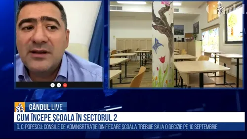 GÂNDUL LIVE. Dan Cristian Popescu, viceprimarul Sectorului 2: „Avem cea mai mare rețea de învățământ din România: 50.000 de copii / Școala va începe în condiții optime”