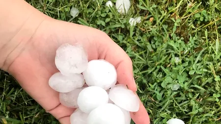 Grindină de mărimea unui ou, într-o localitate din Timiș FOTO / VIDEO