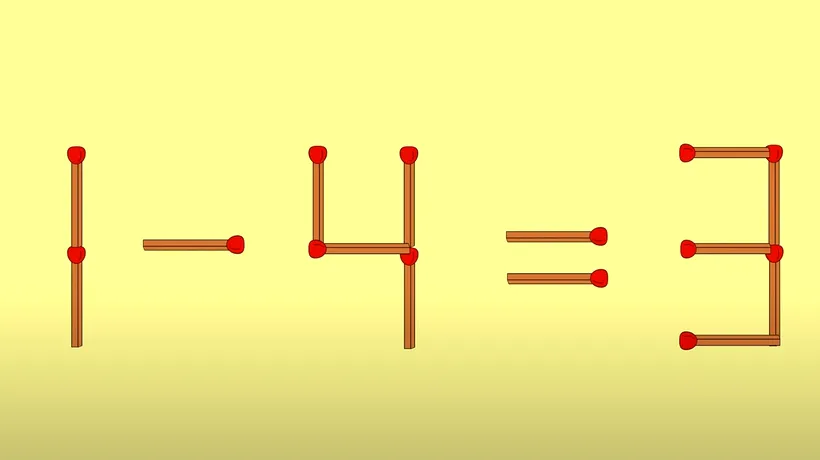 Test IQ de Ziua Muncii | Corectați 1-4=3, mutând un singur chibrit!