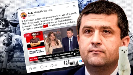 Ministrul Apărării și-a pierdut busola. Radu Miruță a încurcat studiourile de televiziune. Face postări despre participări la TVR, dar de fapt merge la B1 TV
